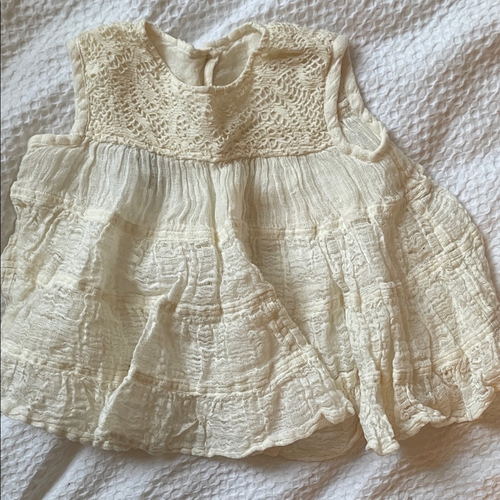Charming Cream Lace Baby Dress